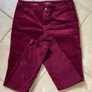 LOFT Super Skinny Berry Velour pants!